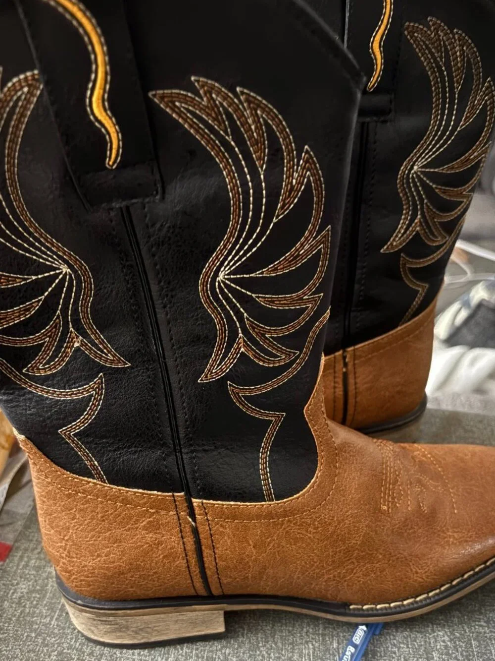 Rollda Kids Western Cowboy Boots Size 6 Black/Brown